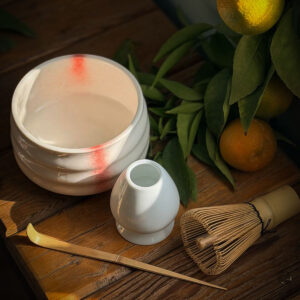 ست ماچا 4 تکه سفید صورتی